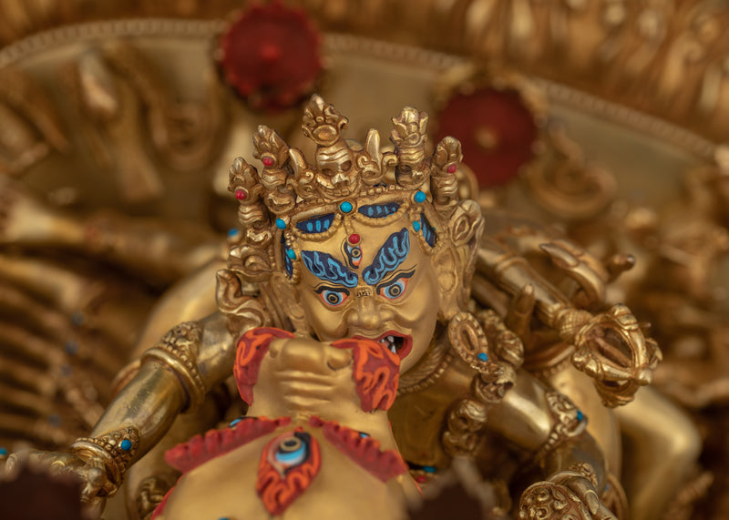 Sacred Yamantaka Deity | Majestic Buddhist Protector Statue