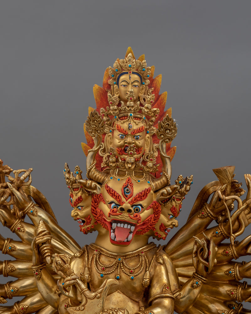 Sacred Yamantaka Deity | Majestic Buddhist Protector Statue