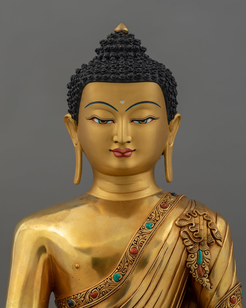 Meditational Shakyamuni Buddha | 24K Gold Gilded Sculpture