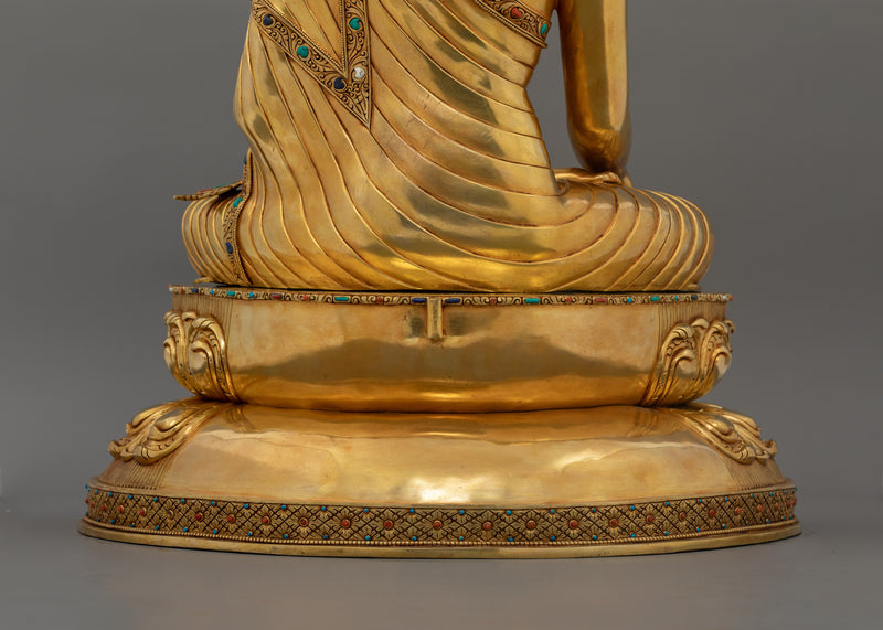 Meditational Shakyamuni Buddha | 24K Gold Gilded Sculpture