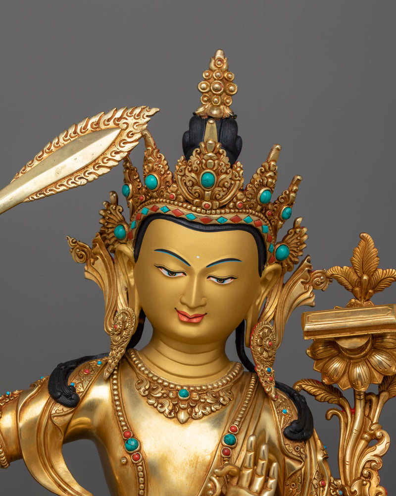 Wisdom Manjushri Bodhisattva Statue | Embodiment of Divine Knowledge and Compassion