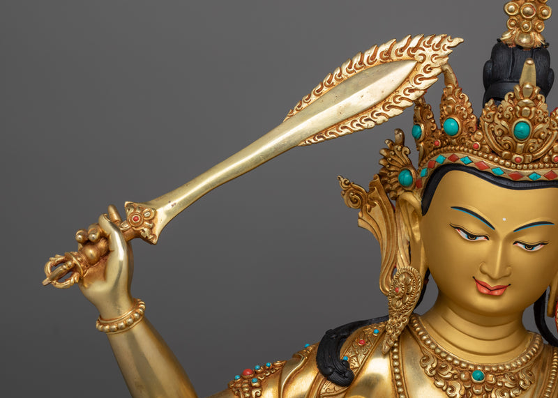 Wisdom Manjushri Bodhisattva Statue | Embodiment of Divine Knowledge and Compassion