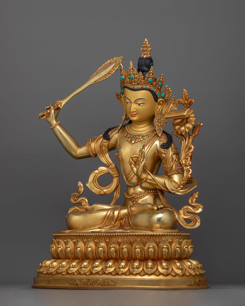 Wisdom Manjushri Bodhisattva Statue | Embodiment of Divine Knowledge and Compassion