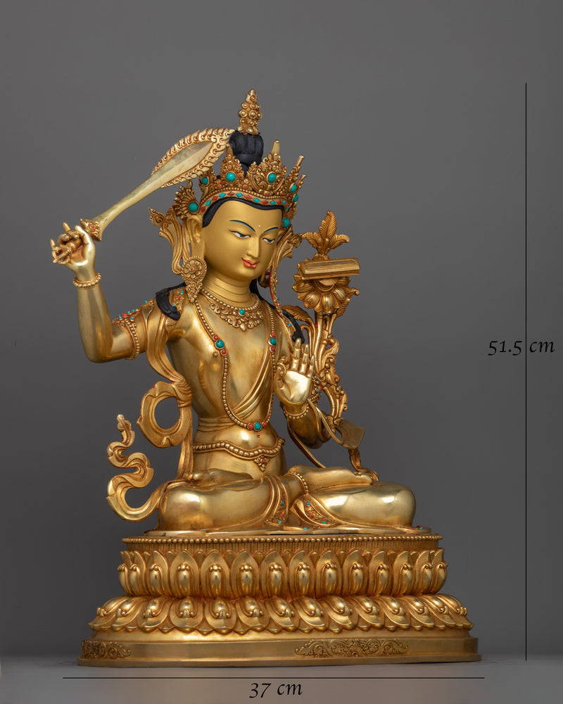 Wisdom Manjushri Bodhisattva Statue | Embodiment of Divine Knowledge and Compassion