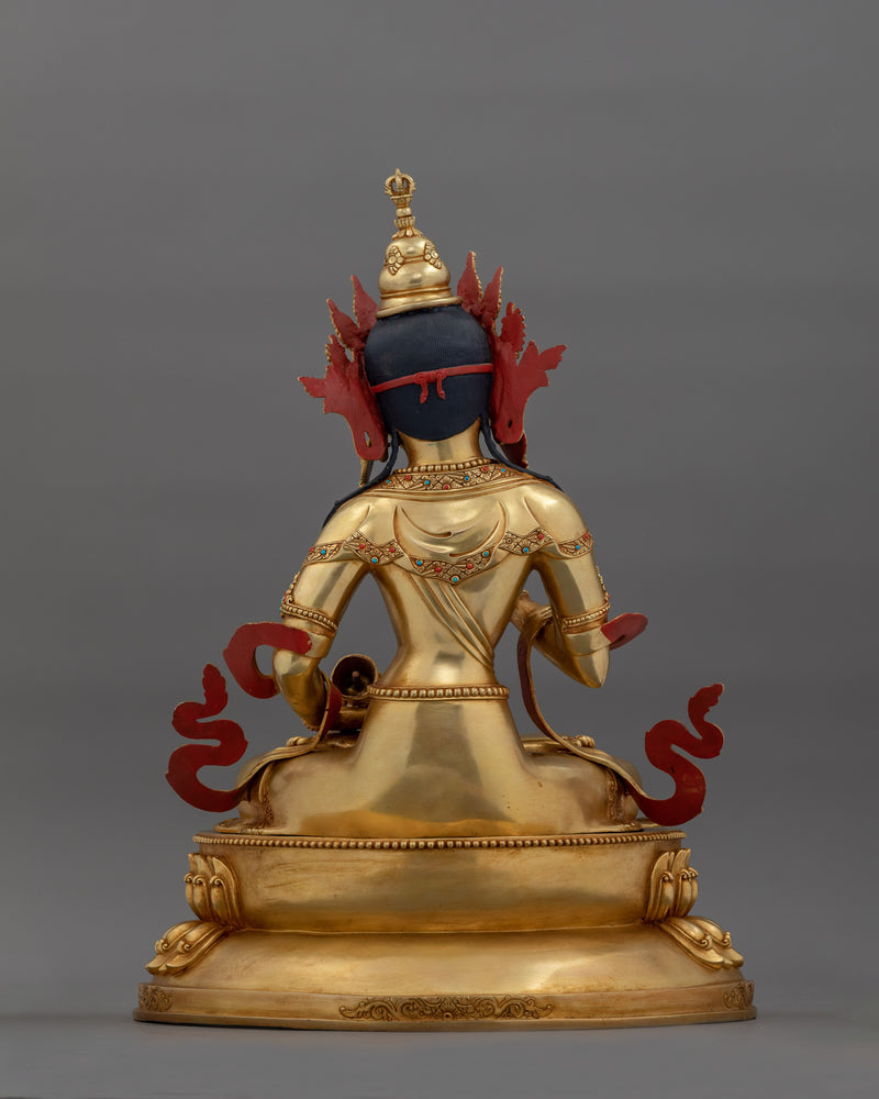 24k Gold Gilded Tranquil Vajrasattva Statue | Purity and Compassion Deity