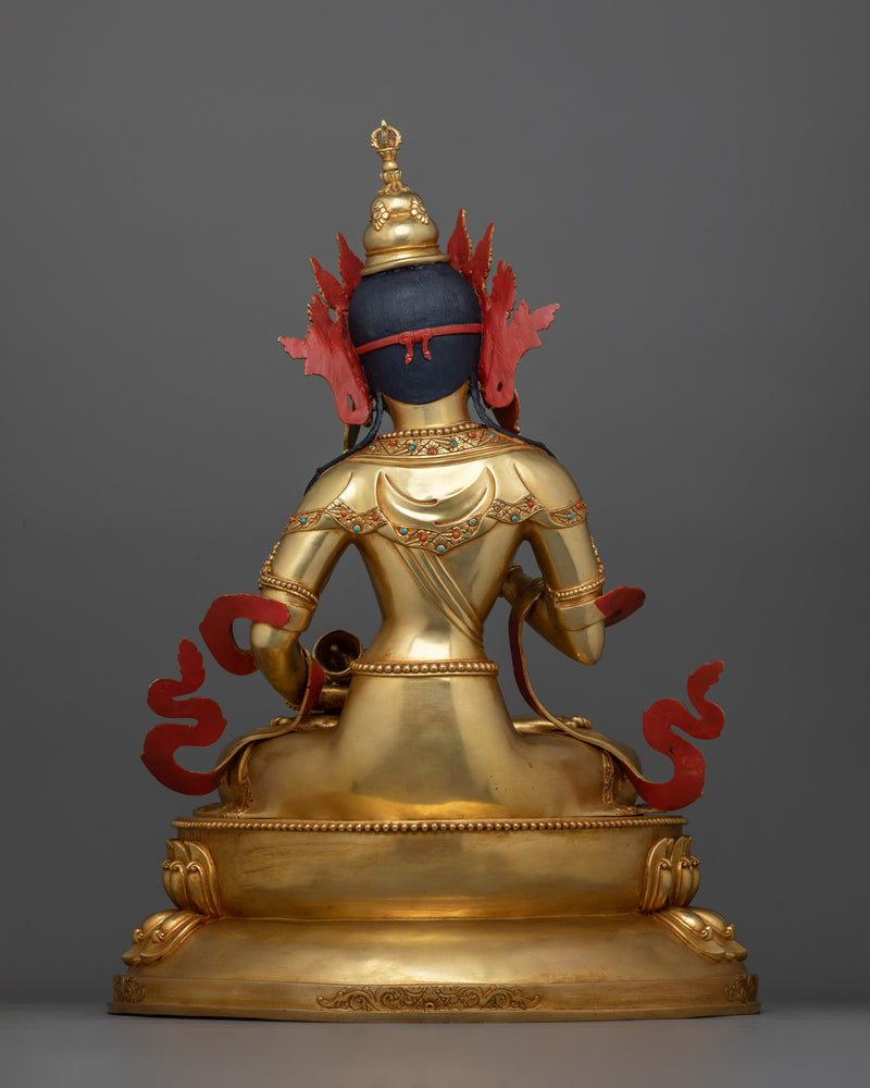 24k Gold Gilded Tranquil Vajrasattva Statue | Purity and Compassion Deity