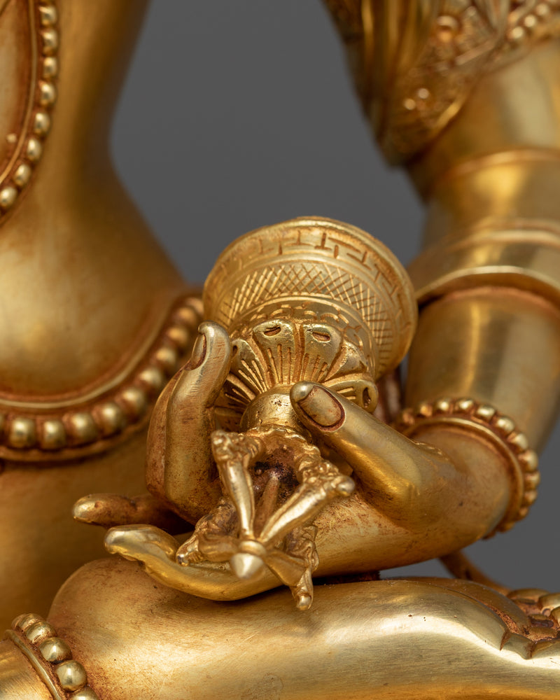 24k Gold Gilded Tranquil Vajrasattva Statue | Purity and Compassion Deity