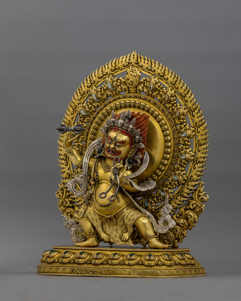 Handcarved Vajrapani Deity Sculpture | Tibetan Lord of Power Deity