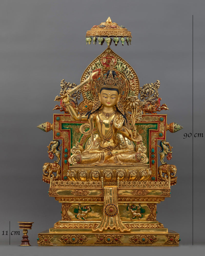 Majestic Manjushri for Dharma Sculpture | Enlightened Wisdom and Clarity Art