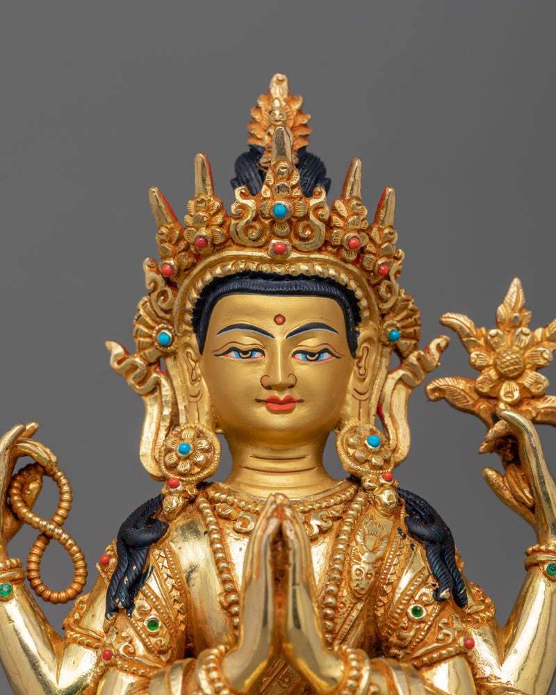 Kind Chenrezig Bodhisattva Figurine | A Symbol of Compassion and Love