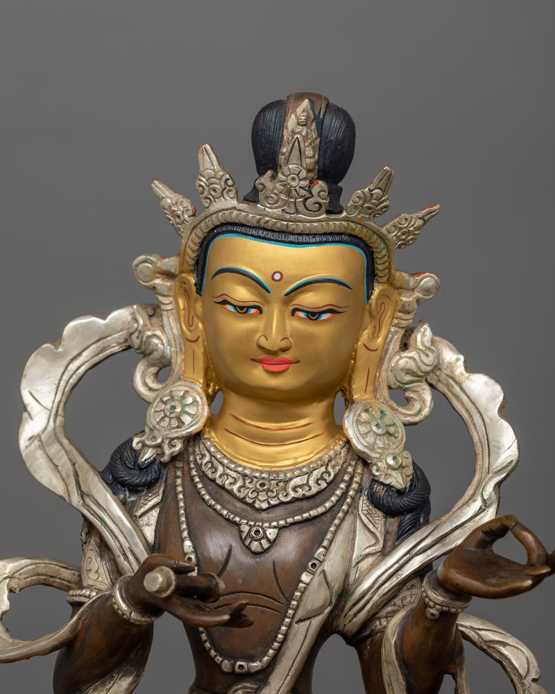 Hand-Carved Serene Bodhisattva Statue | Spiritual Dharma Art