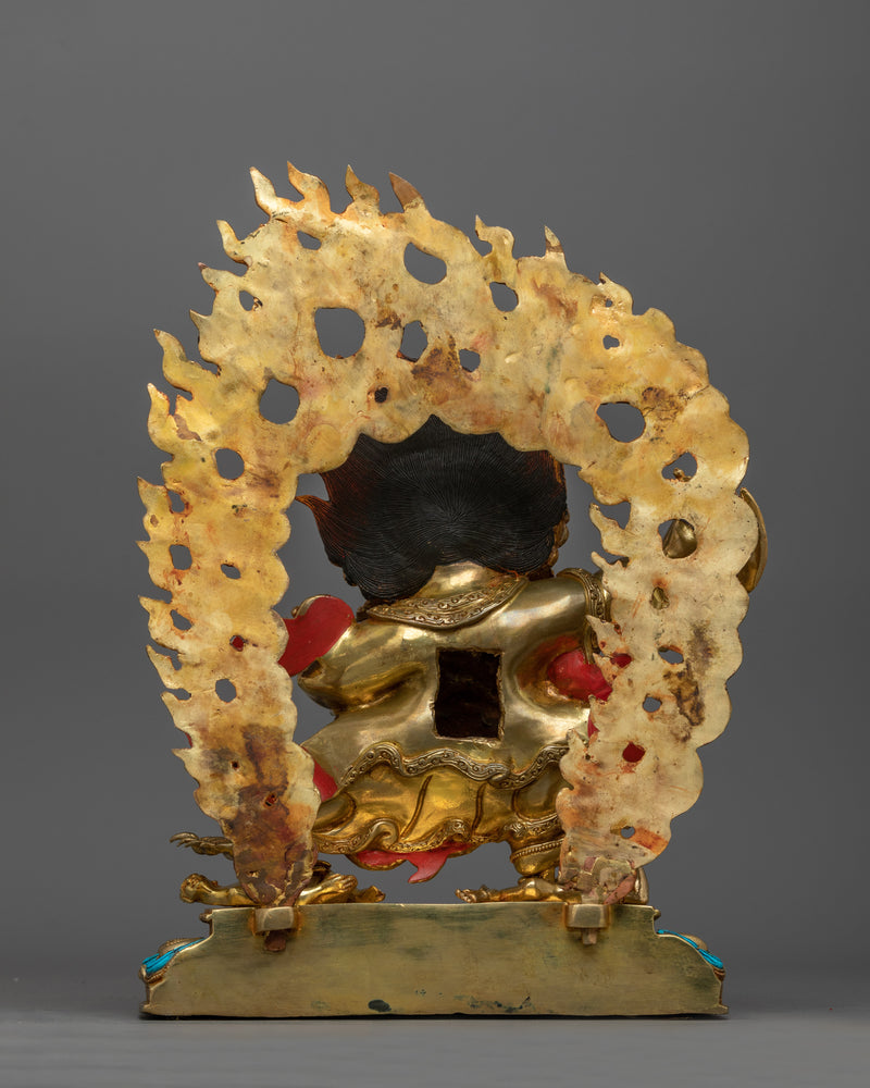 Hand-Carved Mahakala Bernakchen Statue | Tibetan Dharma Protector