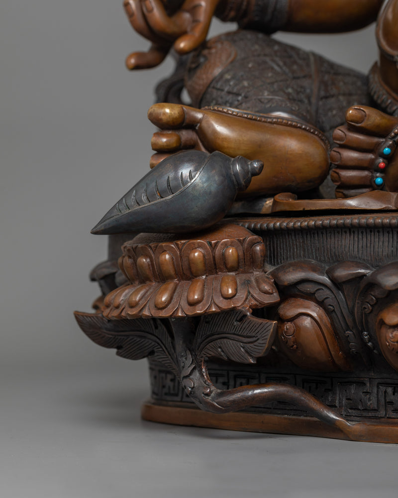 Hand-Carved Dzambhala Kuber Statue | Tibetan Sculpture