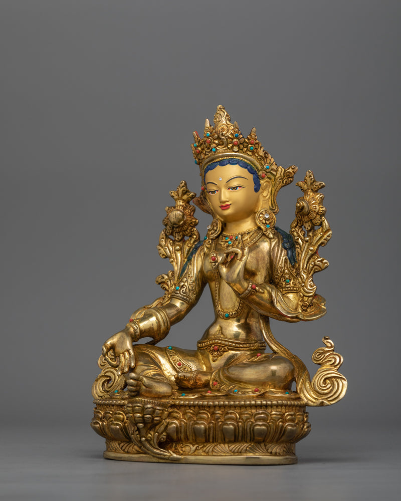 Mother Drolma (Green Tara) Art Statue | Mother of All Buddhas