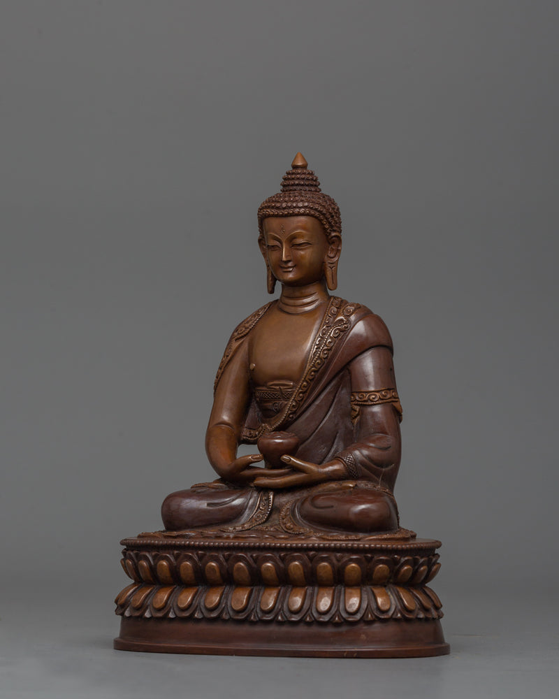 Divine Light Buddha Amitabha Statue | Oxidized Copper Sculpture