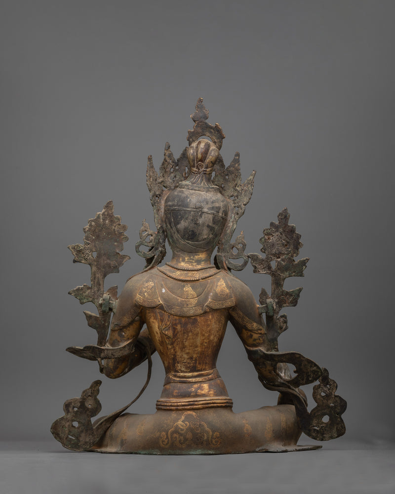 Enlightened Antique Green Tara Statue | Himalayan Artwork