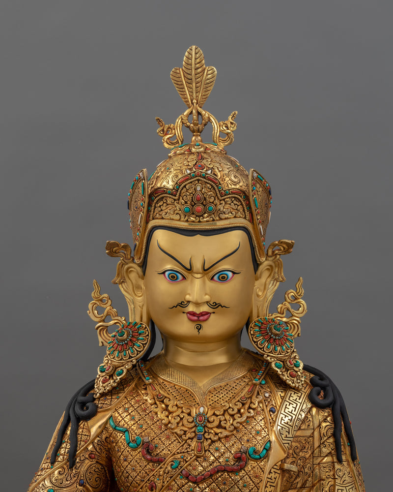 Lotus Born Traditional Tibetan Guru Rinpoche Statue | Religious Buddhist Art