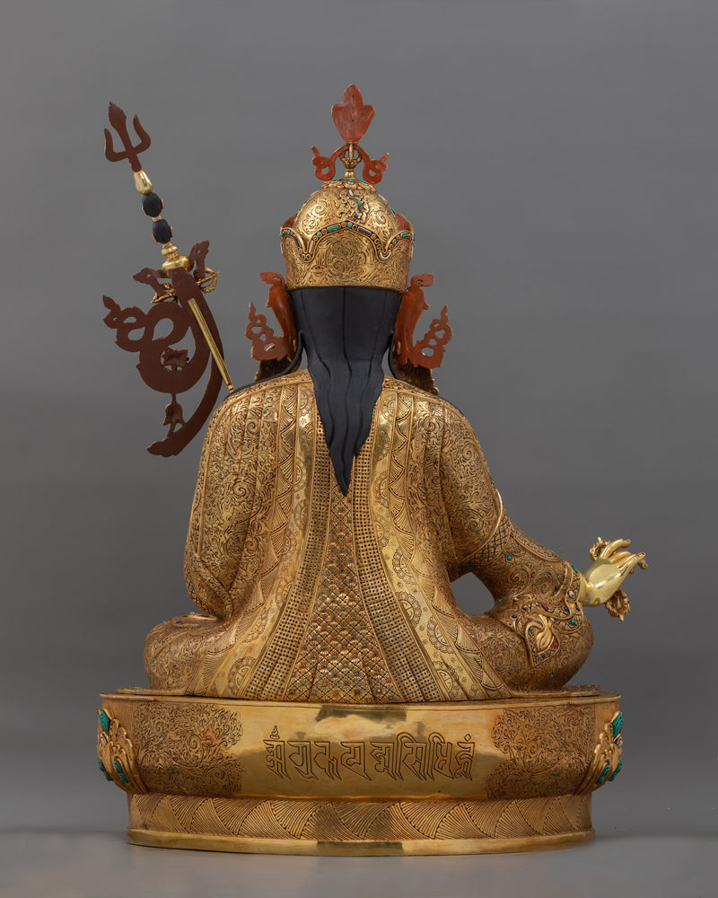 Lotus Born Traditional Tibetan Guru Rinpoche Statue | Religious Buddhist Art