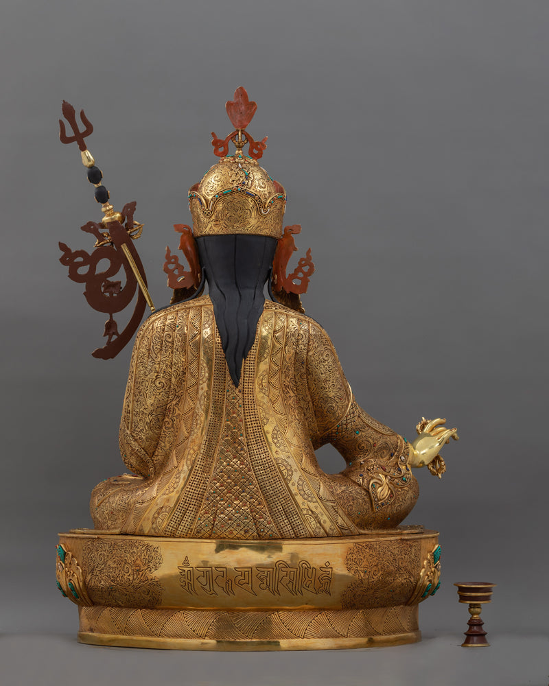 Lotus Born Traditional Tibetan Guru Rinpoche Statue | Religious Buddhist Art