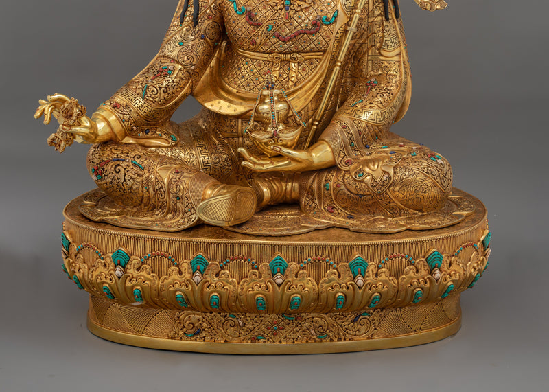 Lotus Born Traditional Tibetan Guru Rinpoche Statue | Religious Buddhist Art