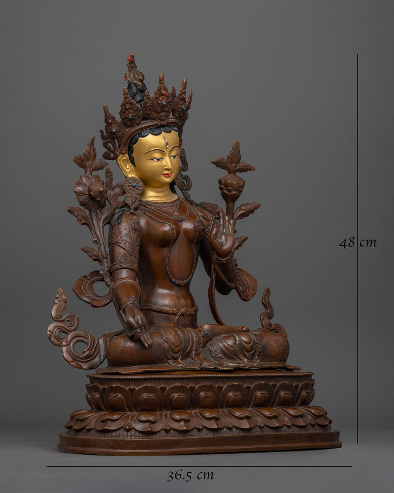 Tibetan Healing Goddess White Tara Statue | Embodiment of Compassion and Longevity