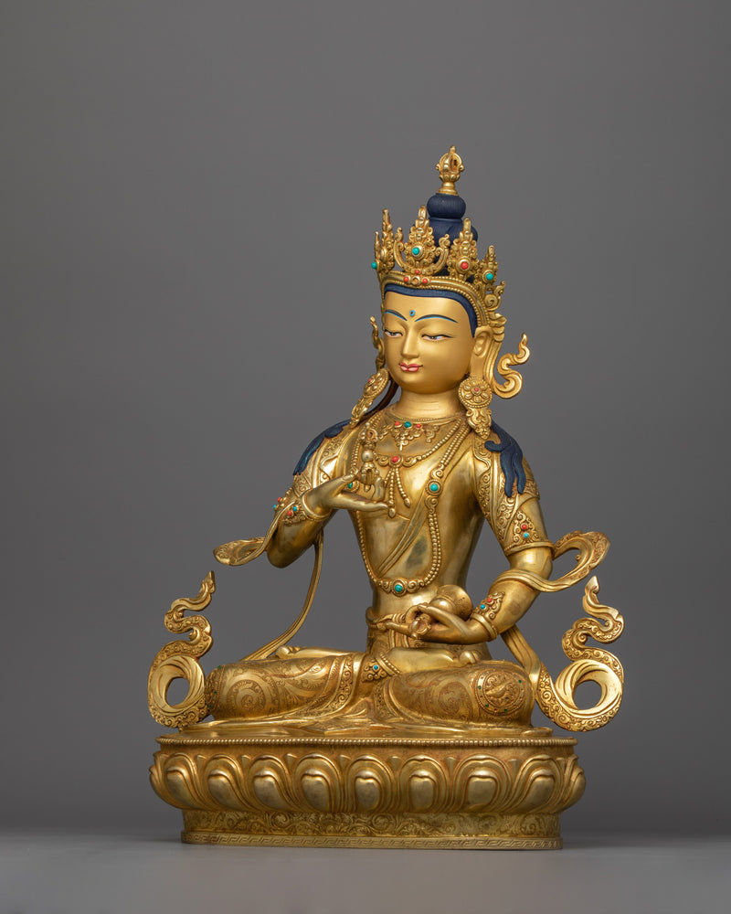 Sacred Vajrasattva Meditation figure | 24K Gold Gilded Spiritual Decor