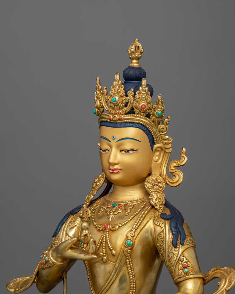 Sacred Vajrasattva Meditation figure | 24K Gold Gilded Spiritual Decor