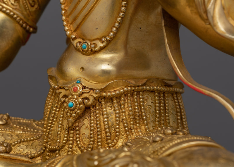 Green Tara Gold Gilded compassionate deity | Bodhisattva of Compassion, protection Deity