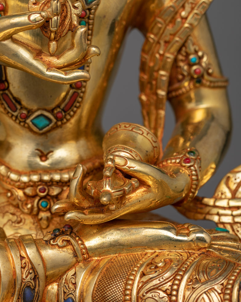 Hand-carved Purification Deity Vajrasattva Statue | Lord of Cleansing and Enlightenment