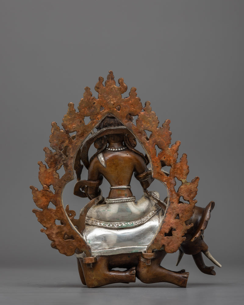 Tradional handcrafted Samantabhadra Statue | Elephant Seated Deity of Benevolence