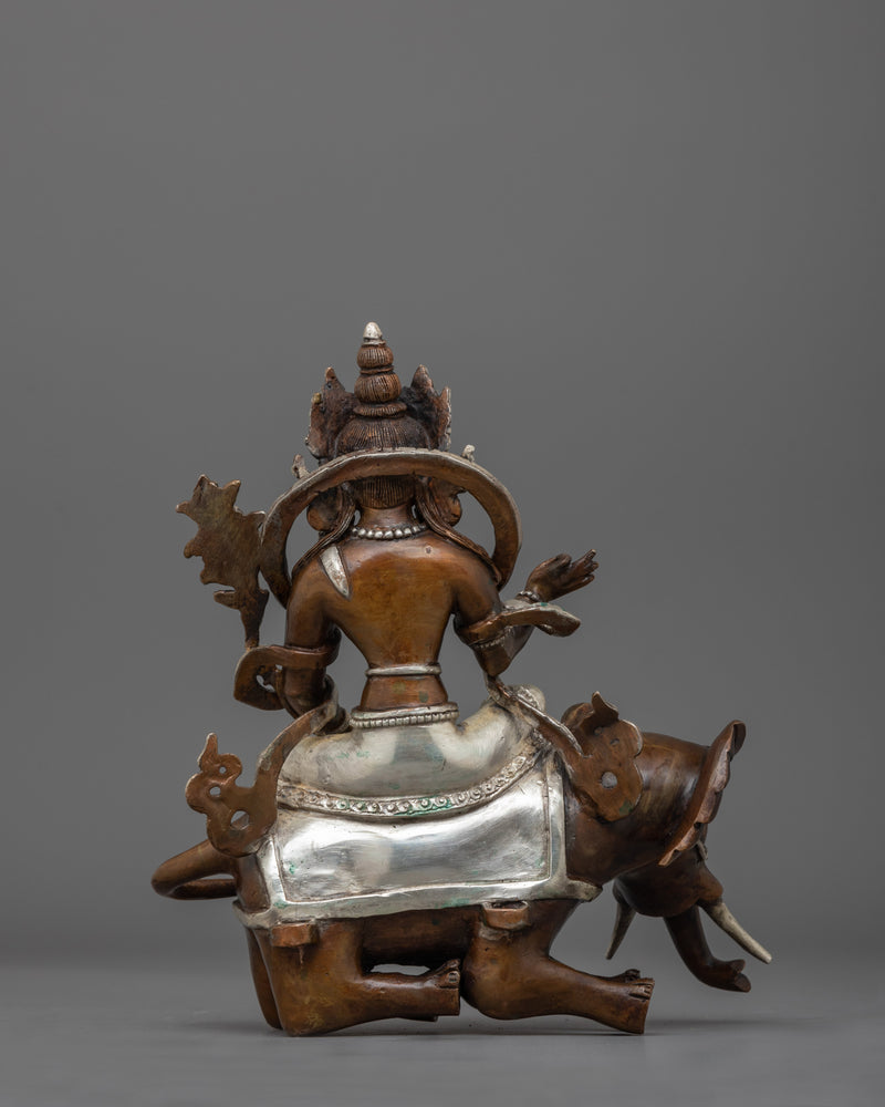 Tradional handcrafted Samantabhadra Statue | Elephant Seated Deity of Benevolence