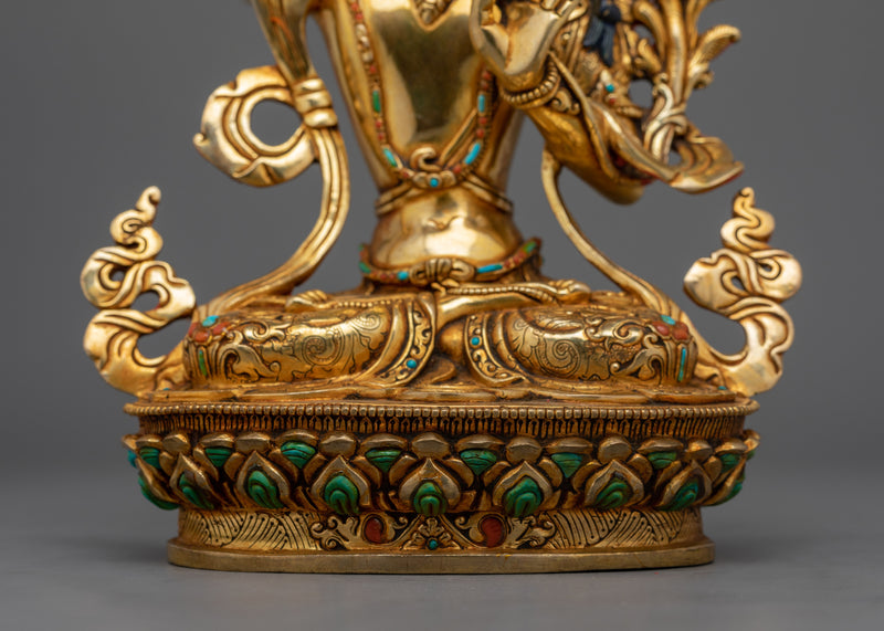 Hand-carved Budhhist Bodhisattva Manjushri Statue | Guide to Inner Awakening Figurine