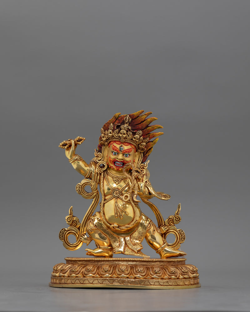 Handcrafted Gold Gilded Vajrapani Statue | The Bodhisattva of Power and Protection