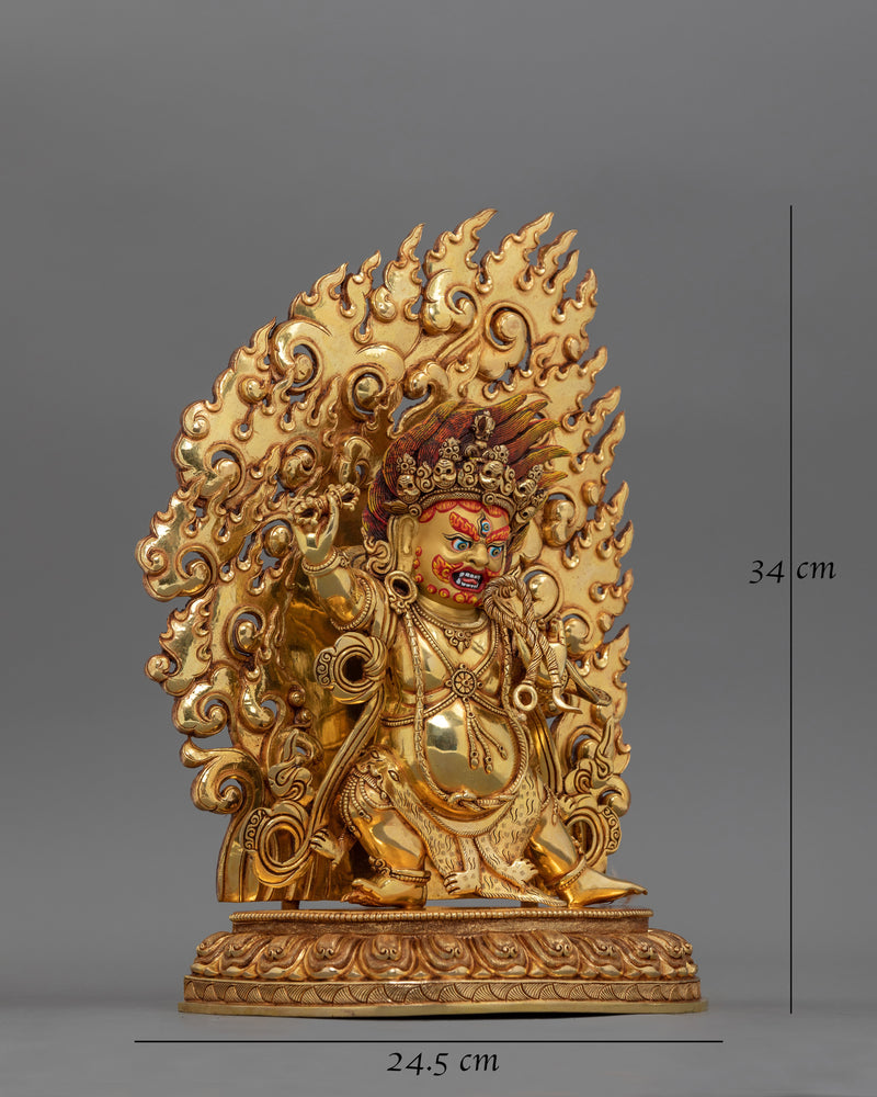 Handcrafted Gold Gilded Vajrapani Statue