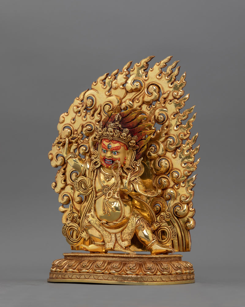 Handcrafted Gold Gilded Vajrapani Statue | The Bodhisattva of Power and Protection