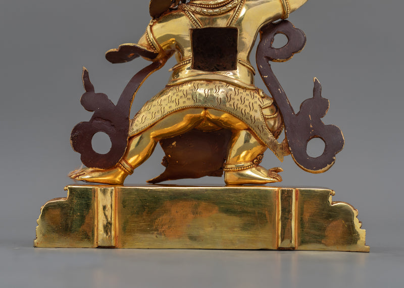 Handcrafted Gold Gilded Vajrapani Statue | The Bodhisattva of Power and Protection