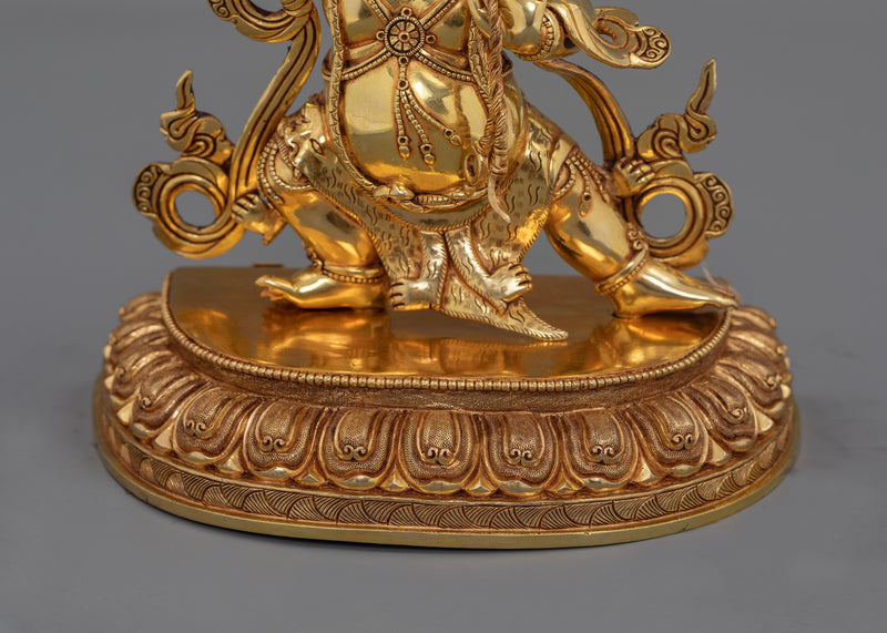 Handcrafted Gold Gilded Vajrapani Statue | The Bodhisattva of Power and Protection