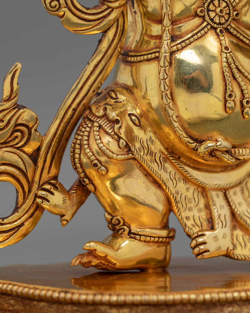 Handcrafted Gold Gilded Vajrapani Statue | The Bodhisattva of Power and Protection