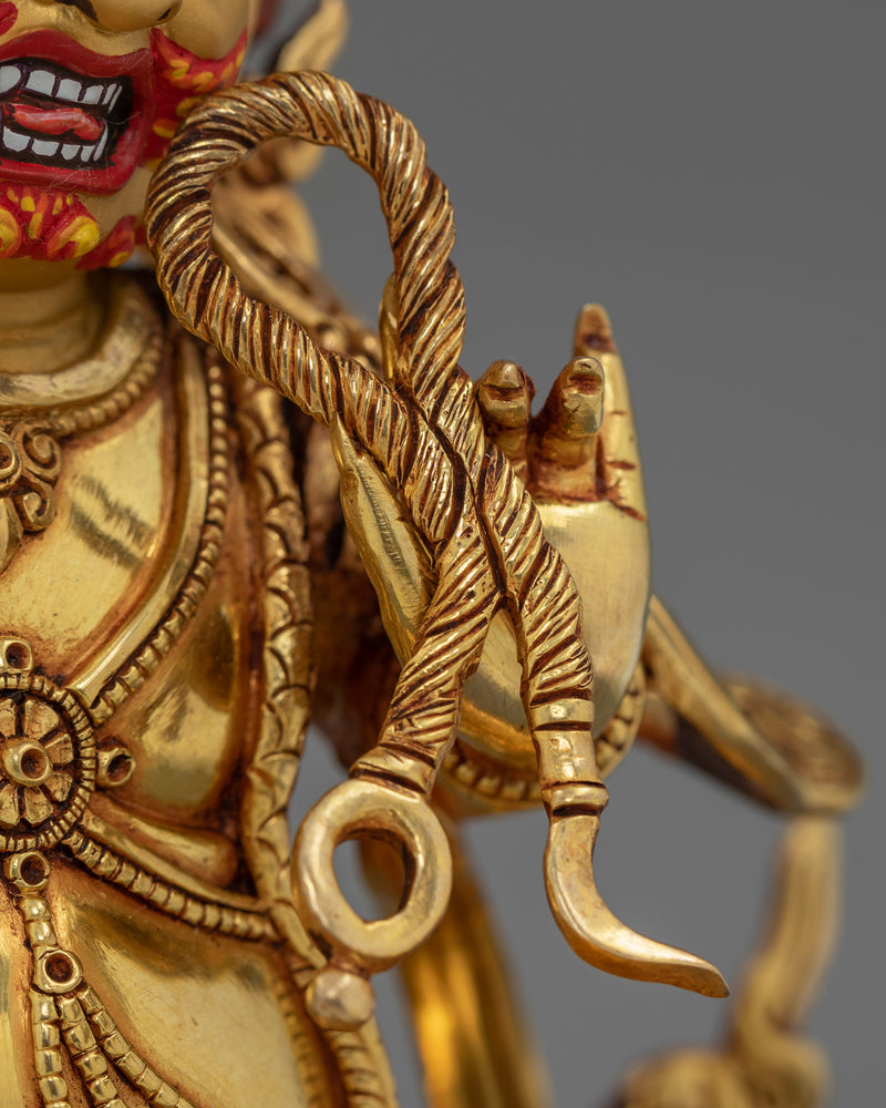 Handcrafted Gold Gilded Vajrapani Statue | The Bodhisattva of Power and Protection