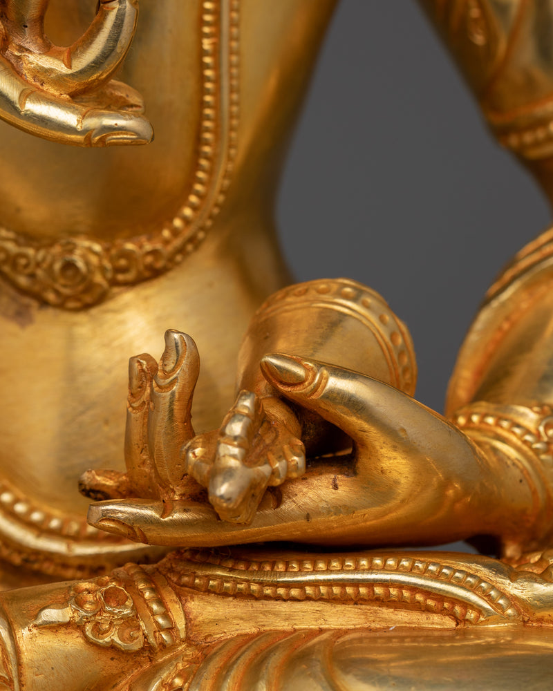 Hand-formed Himalayan Gold Vajrasattva Deity Art | Wisdom and Compassion Statue