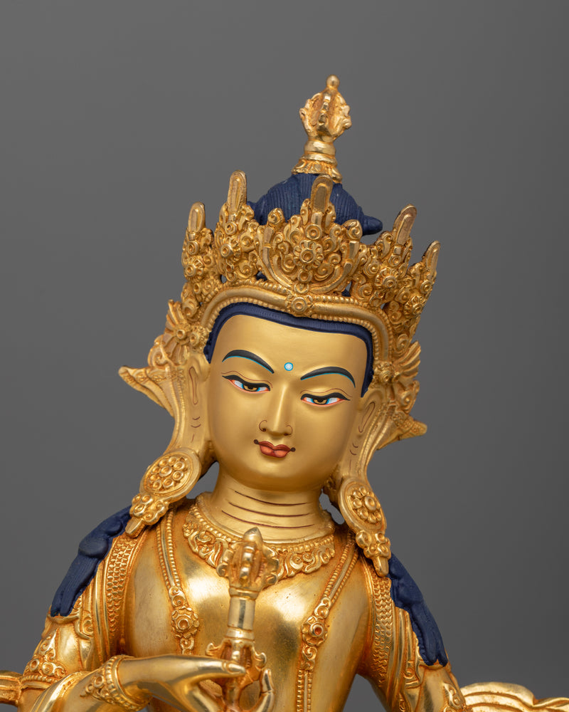 Hand-formed Himalayan Gold Vajrasattva Deity Art | Wisdom and Compassion Statue