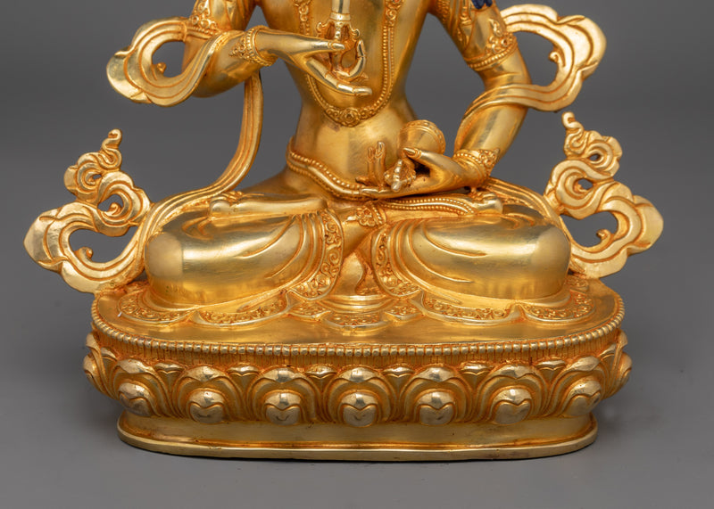 Hand-formed Himalayan Gold Vajrasattva Deity Art | Wisdom and Compassion Statue