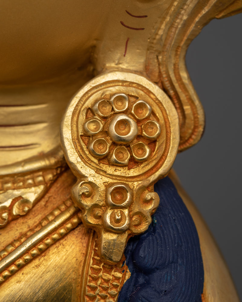 Hand-formed Himalayan Gold Vajrasattva Deity Art | Wisdom and Compassion Statue