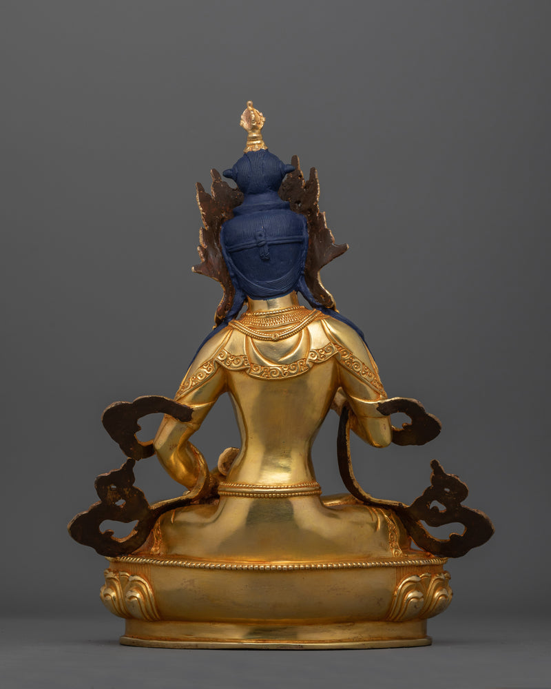 Hand-formed Himalayan Gold Vajrasattva Deity Art | Wisdom and Compassion Statue