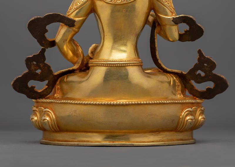 Hand-formed Himalayan Gold Vajrasattva Deity Art | Wisdom and Compassion Statue