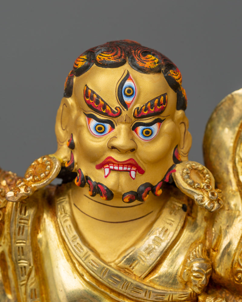 Handcrafted Tradional Tibetan Buddhist Dorje Drolo Statue | Spiritual Decor for Growth