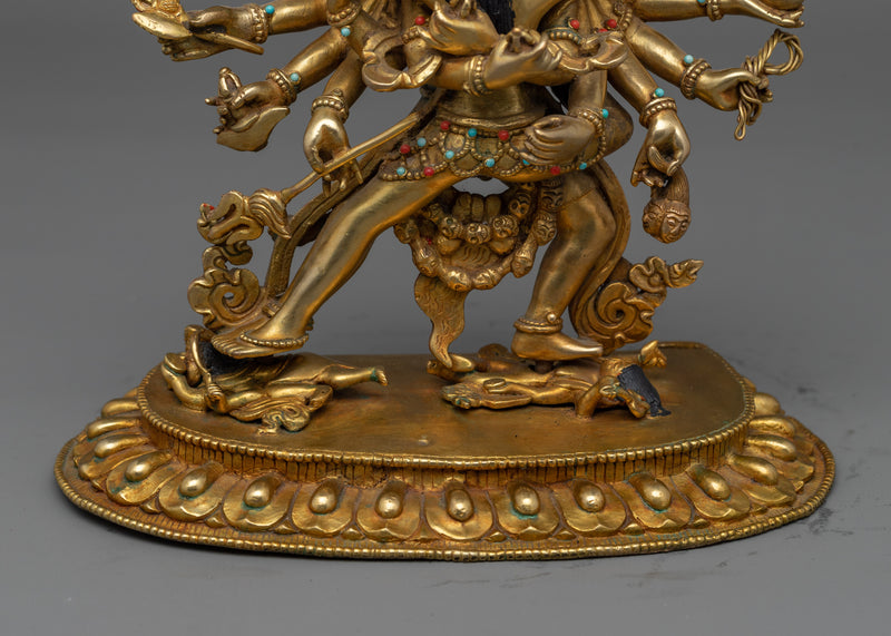 Handcrafted Tibetan Buddhist Chakrasambhara Sculpture | Perfect Altar Decor