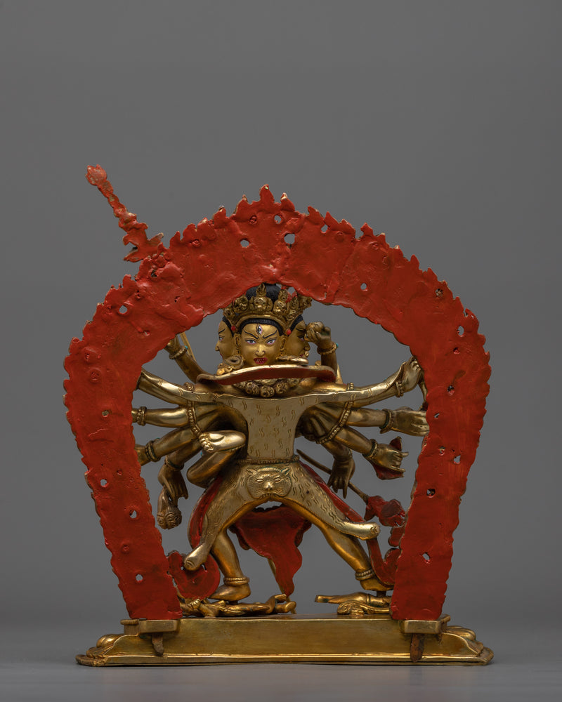 Handcrafted Tibetan Buddhist Chakrasambhara Sculpture | Perfect Altar Decor