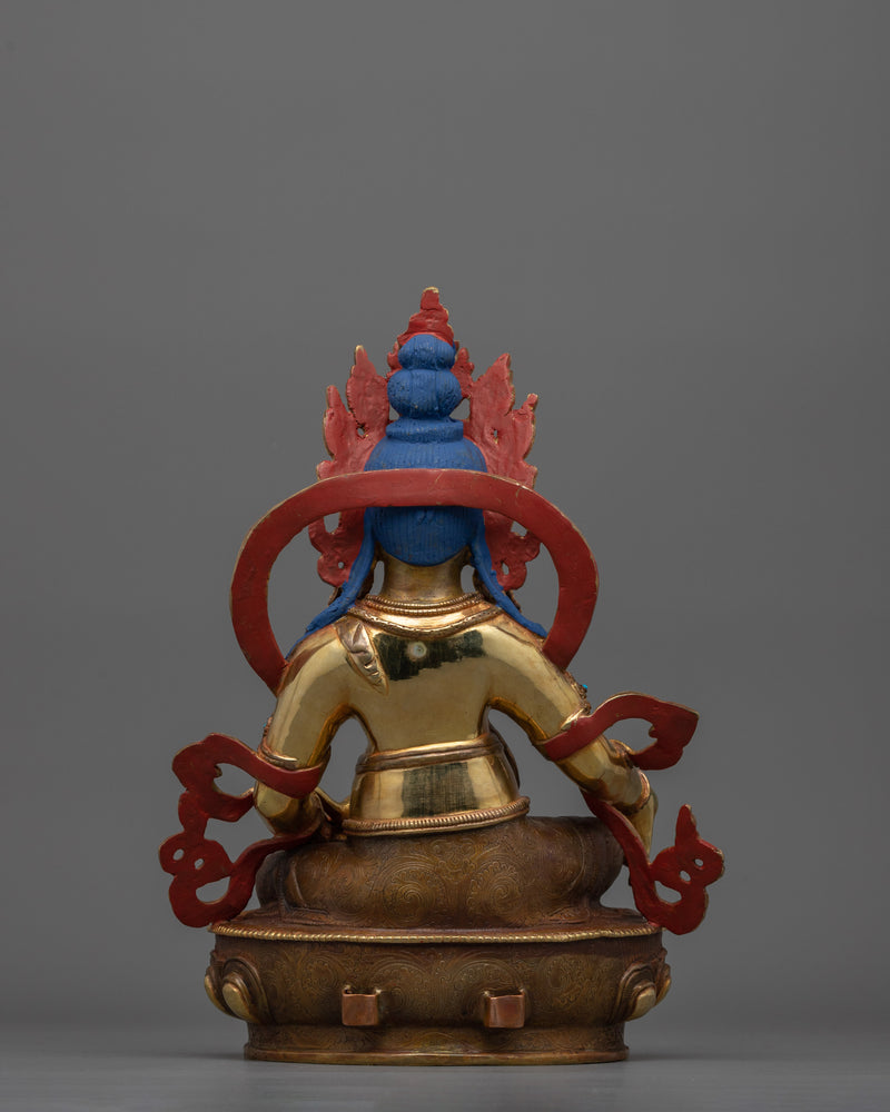 Tradional Tibetan Buddhist Dzambhala Statue of Wealth | Semi Wrathful Artwork