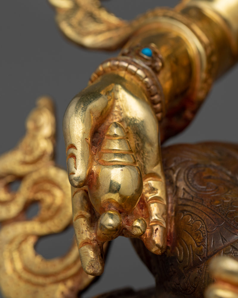 Tradional Tibetan Buddhist Dzambhala Statue of Wealth | Semi Wrathful Artwork